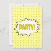 Yellow Halftone Pop Art Comic Inspired Invitation Kaart (Achterkant)