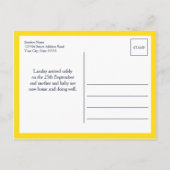 Yellow Hallo World Photo Birth Stat Aankondigingskaart (Achterkant)