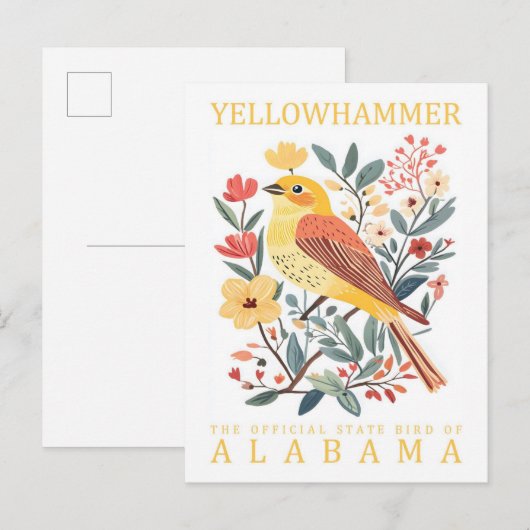 Yellow Hammer Bird of Alabama Verenigde Staten Rei Briefkaart (Voorkant / Achterkant)