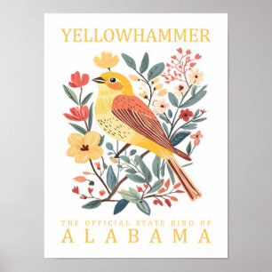 Yellow Hammer Bird of Alabama Verenigde Staten Rei Poster