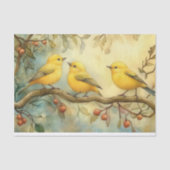 Yellow Hammer Songbirds DECOUPAGE Tissuepapier (Voorkant)