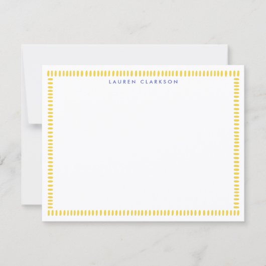 Yellow Hand Painted Striped Frame Note Card Kaart (Voorkant)
