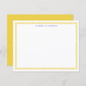 Yellow Hand Painted Striped Frame Note Card Kaart (Voorkant / Achterkant)