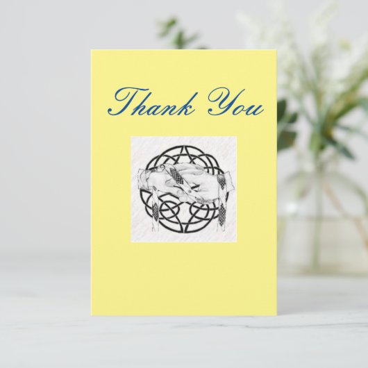 Yellow Handfasting - Hartelijk dank Bedankkaart (Staand voorkant)