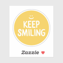 Yellow Happiness Quote Blijf glimlachen Sticker