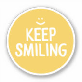 Yellow Happiness Quote Blijf glimlachen Sticker (Voorkant)