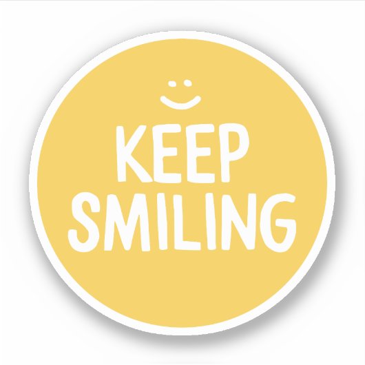 Yellow Happiness Quote Blijf glimlachen Sticker (Voorkant)