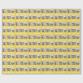Yellow Happy Birthday Name 6 Square Photo Collage Cadeaupapier (Vlak)