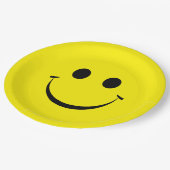 Yellow Happy Face Birthday Papieren Bordje (Gekanteld)