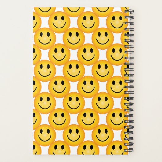 Yellow Happy Face Emoji Notebook Planner (Achterkant)