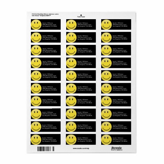 Yellow Happy Face Etiket (Full Sheet)