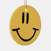 Yellow Happy Face Keramisch Ornament (Rechts)