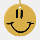 Yellow Happy Face Keramisch Ornament (Voorkant)