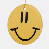Yellow Happy Face Keramisch Ornament (Links)