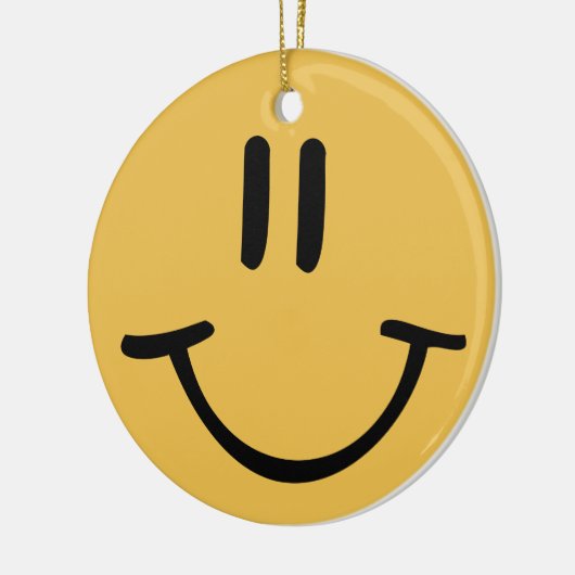 Yellow Happy Face Keramisch Ornament (Links)