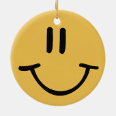 Yellow Happy Face Keramisch Ornament (Achterkant)