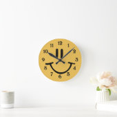 Yellow Happy Face Ronde Klok (Huis)