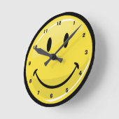 Yellow Happy Face Ronde Klok (Hoek)
