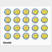 Yellow Happy Face Ronde Sticker (Vel)