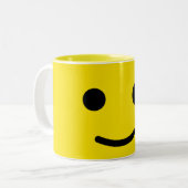 Yellow Happy Face Tweekleurige Koffiemok (Voorkant links)