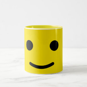 Yellow Happy Face Tweekleurige Koffiemok