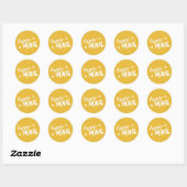 Yellow Happy Mail sticker voor verzending en verpa (Vel)