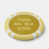 Yellow Happy New Year Poker Chips (Enkel)