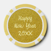 Yellow Happy New Year Poker Chips (Achterkant)