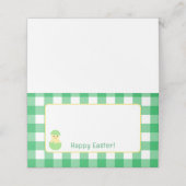 Yellow Happy Spring Chick Easter B Green Check Plaatskaartje (Buitenkant ongevouwen)