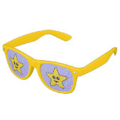 Yellow Happy Star Party Shades Retro Zonnebril (Gekanteld)
