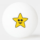 Yellow Happy Star Ping Pong Ball (Achterkant)