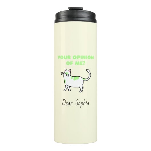 Yellow Haughty Cat Thermosbeker (Voorkant)