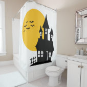 Yellow Haunted House Shower Curtain Douchegordijn (In situ)