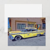 Yellow Havana Taxi Cab Briefkaart (Voorkant / Achterkant)