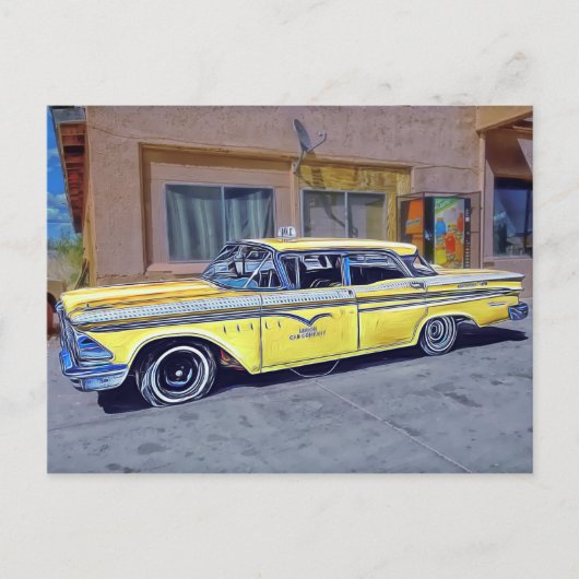 Yellow Havana Taxi Cab Briefkaart (Voorkant)