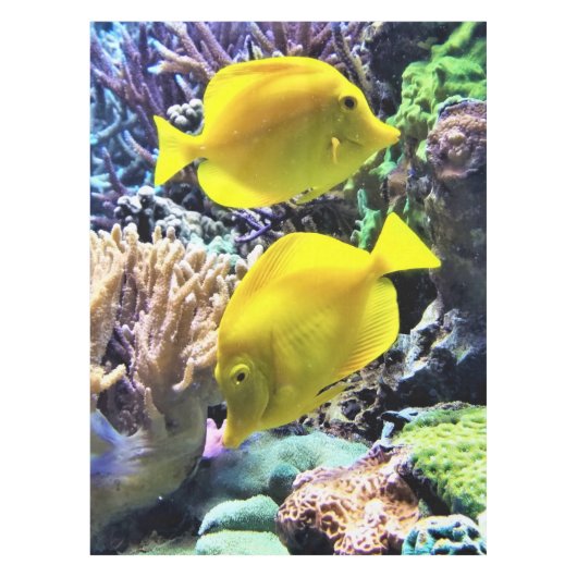 Yellow Hawaiian Tang Fish Tafelkleed (Voorkant)