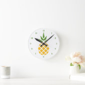 Yellow Hawaiin Pineapple Ronde Klok (Huis)