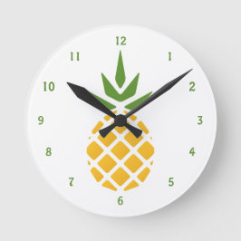 Yellow Hawaiin Pineapple Ronde Klok