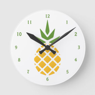 Yellow Hawaiin Pineapple Ronde Klok