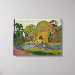 Yellow Haystacks, of Golden Harvest, 1889 Canvas Afdruk
