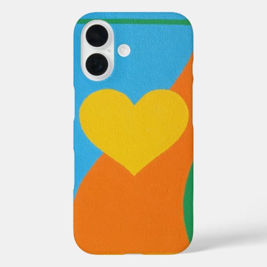 Yellow Heart Abstract Art Phone Case (Achterkant)