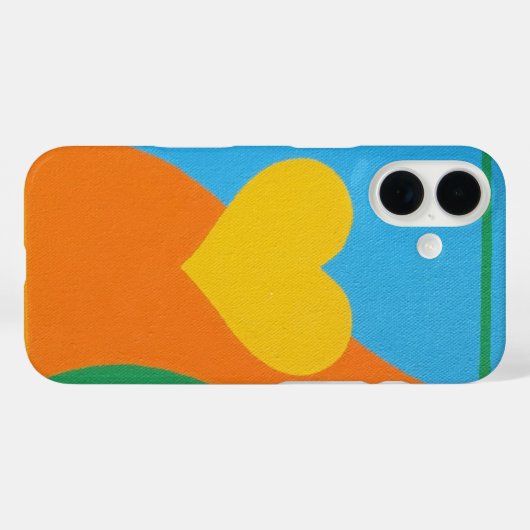 Yellow Heart Abstract Art Phone Case (Achterkant (horizontaal))
