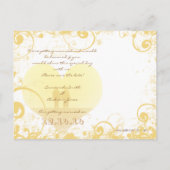 Yellow Heart Beach Wedding Aankondigingskaart (Achterkant)