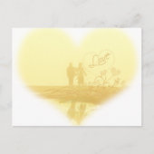 Yellow Heart Beach Wedding Briefkaart (Voorkant)