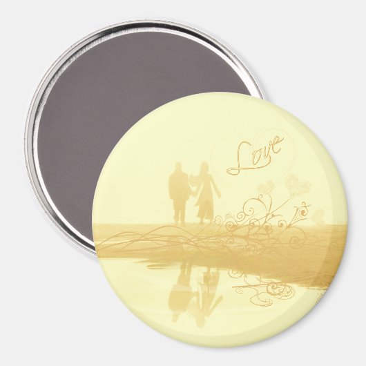 Yellow Heart Beach Wedding Magneet (Voorkant / Achterkant)