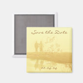 Yellow Heart Beach Wedding Magneet (Voorkant / Achterkant)