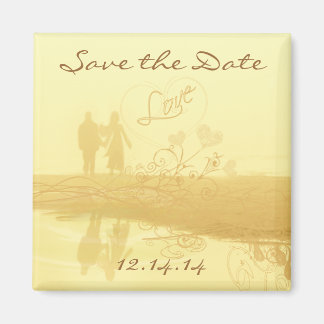 Yellow Heart Beach Wedding Magneet