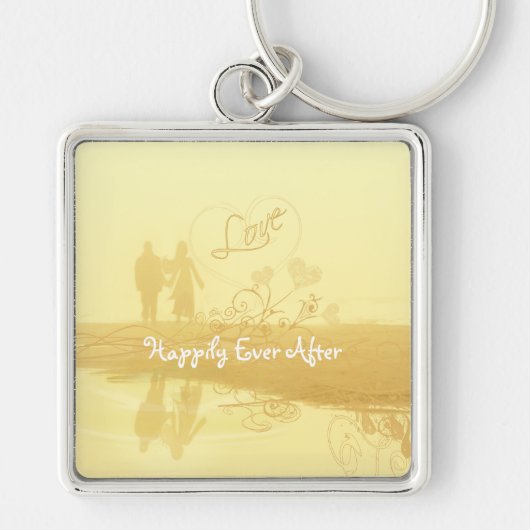 Yellow Heart Beach Wedding Sleutelhanger (Voorkant)