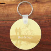 Yellow Heart Beach Wedding Sleutelhanger (Voorkant)