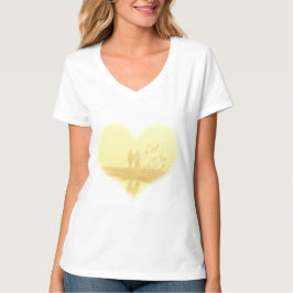 Yellow Heart Beach Wedding T-shirt